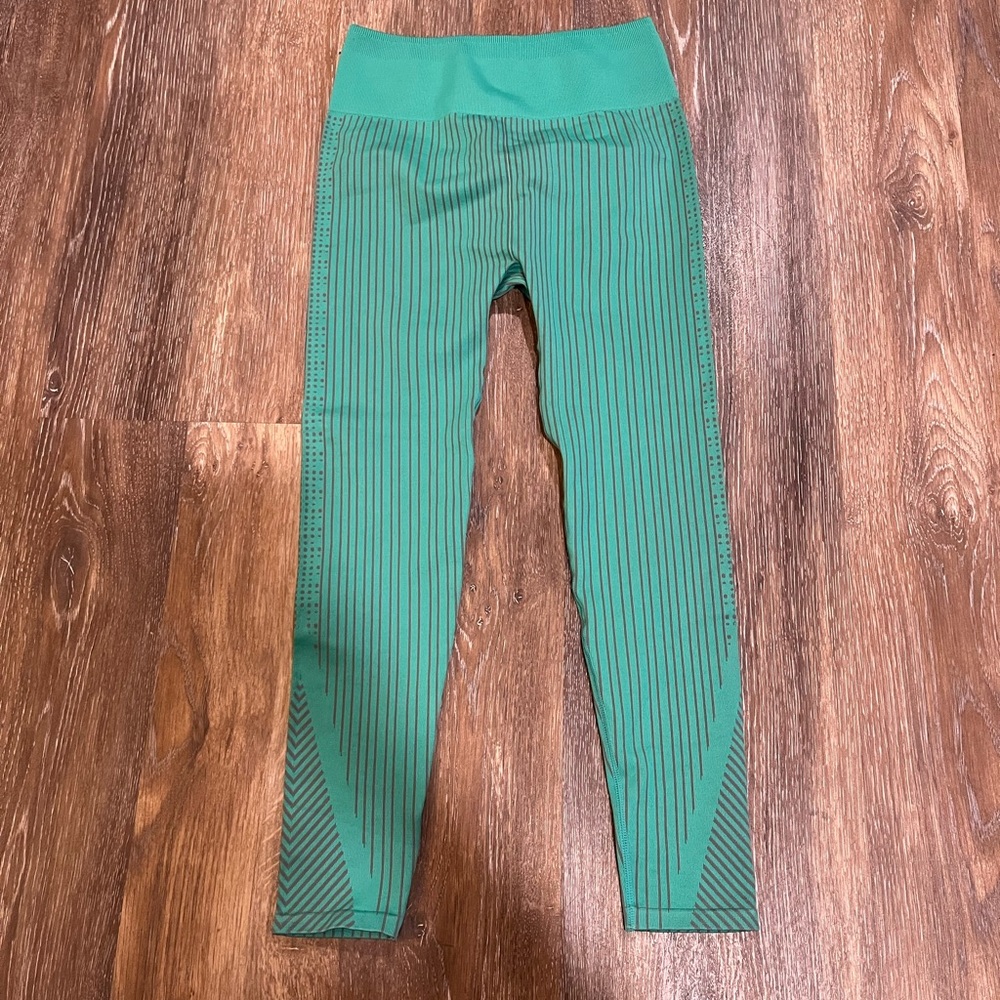Fabletics Green Pinstripe Leggings